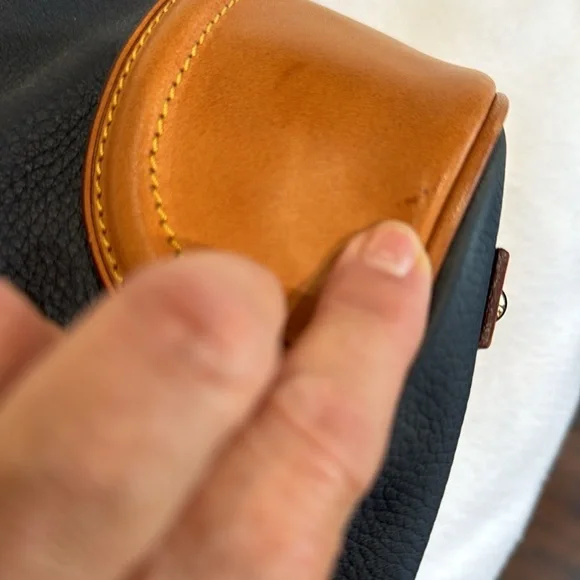 Dooney & Bourke Navy and Tan Satchel - Picture 11 of 16